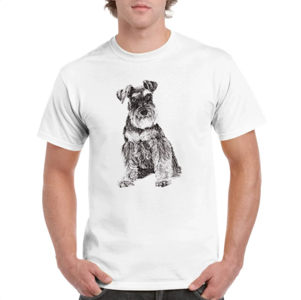 Schnauzer t-shirt by Louisa Hill