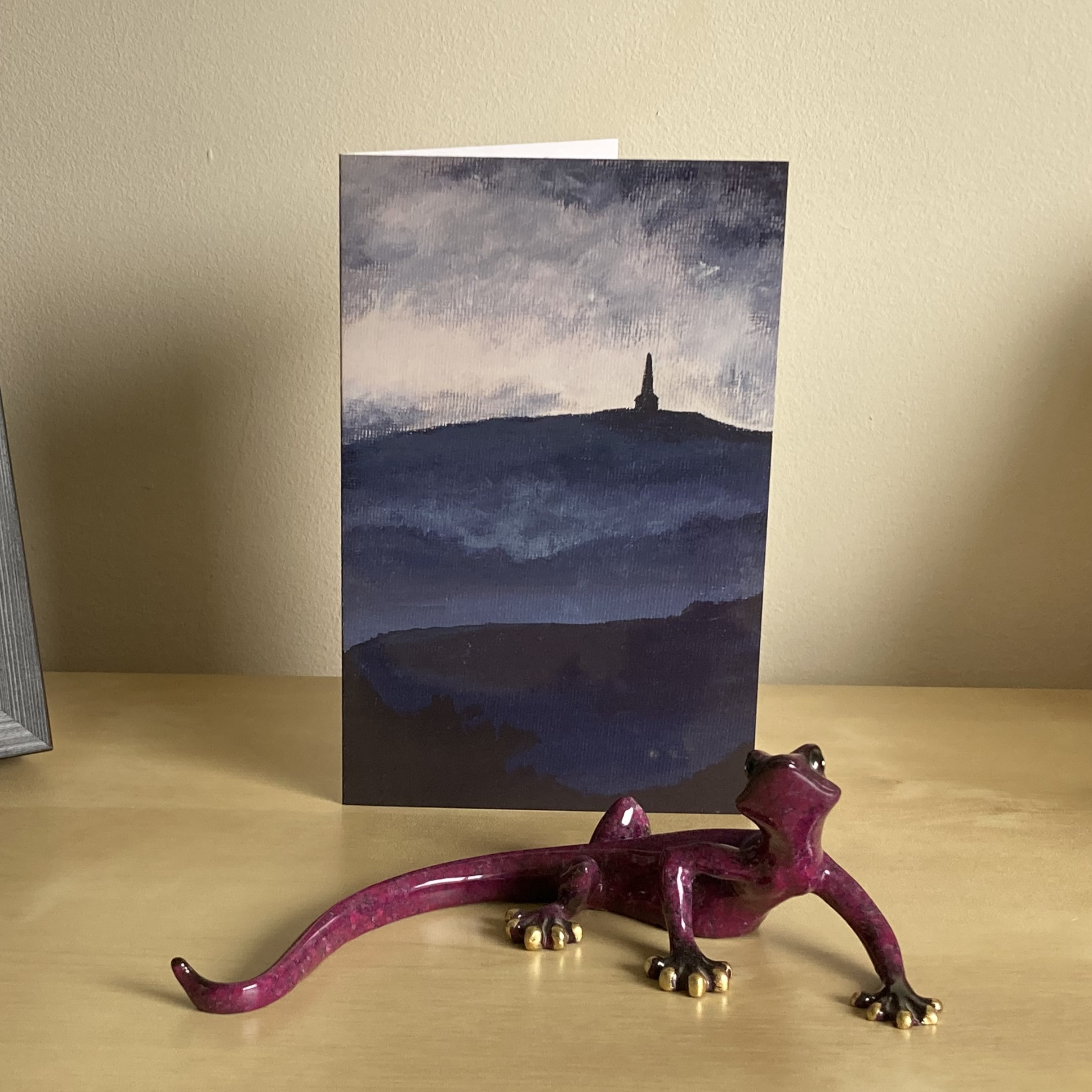 Stoodley Pike, near Hebden Bridge, greetings card from an acrylic painting by Louisa Hill