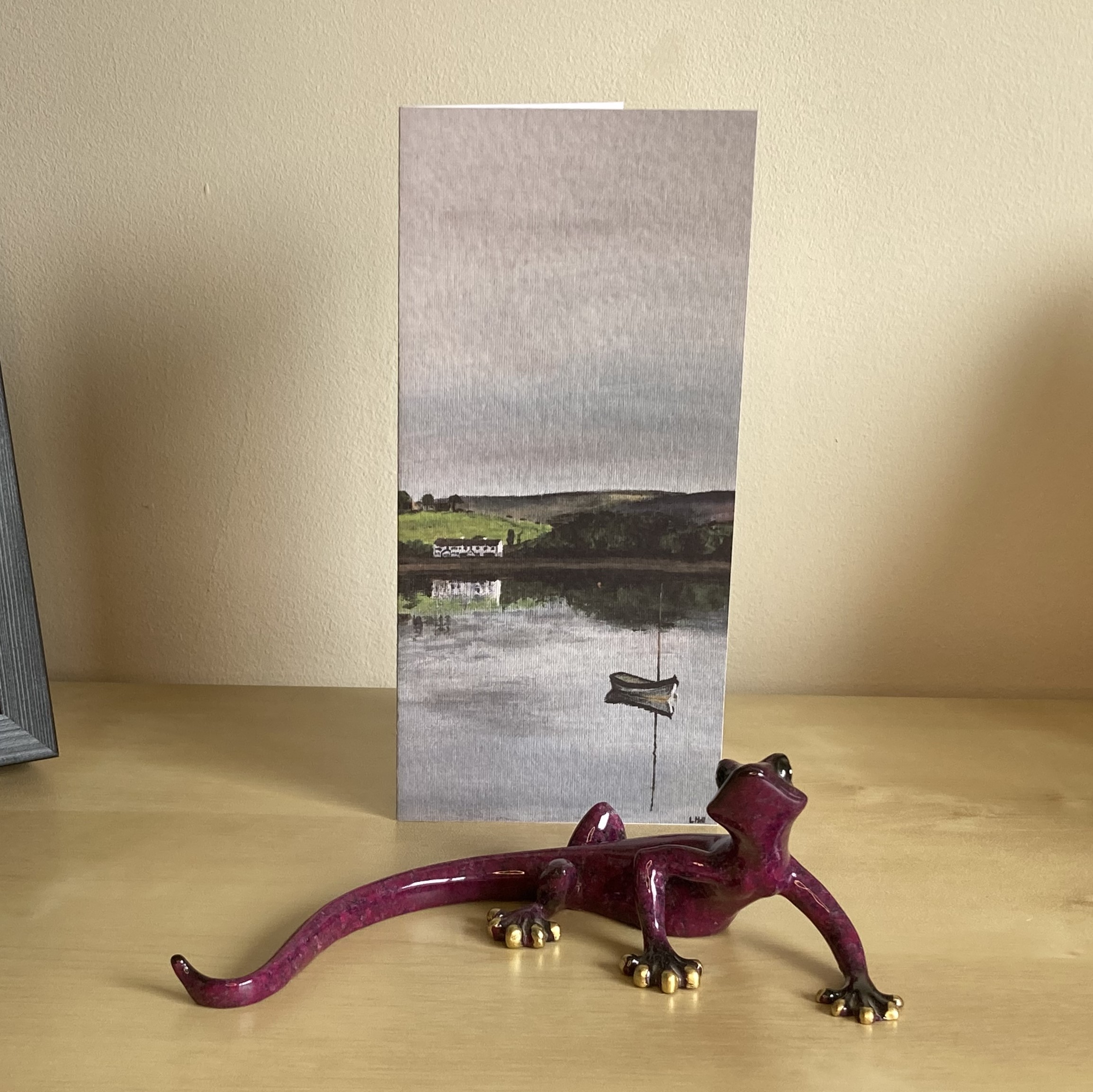 Hollingworth Lake, Littleborough, greetings card from and acrylic painting by Louisa Hill