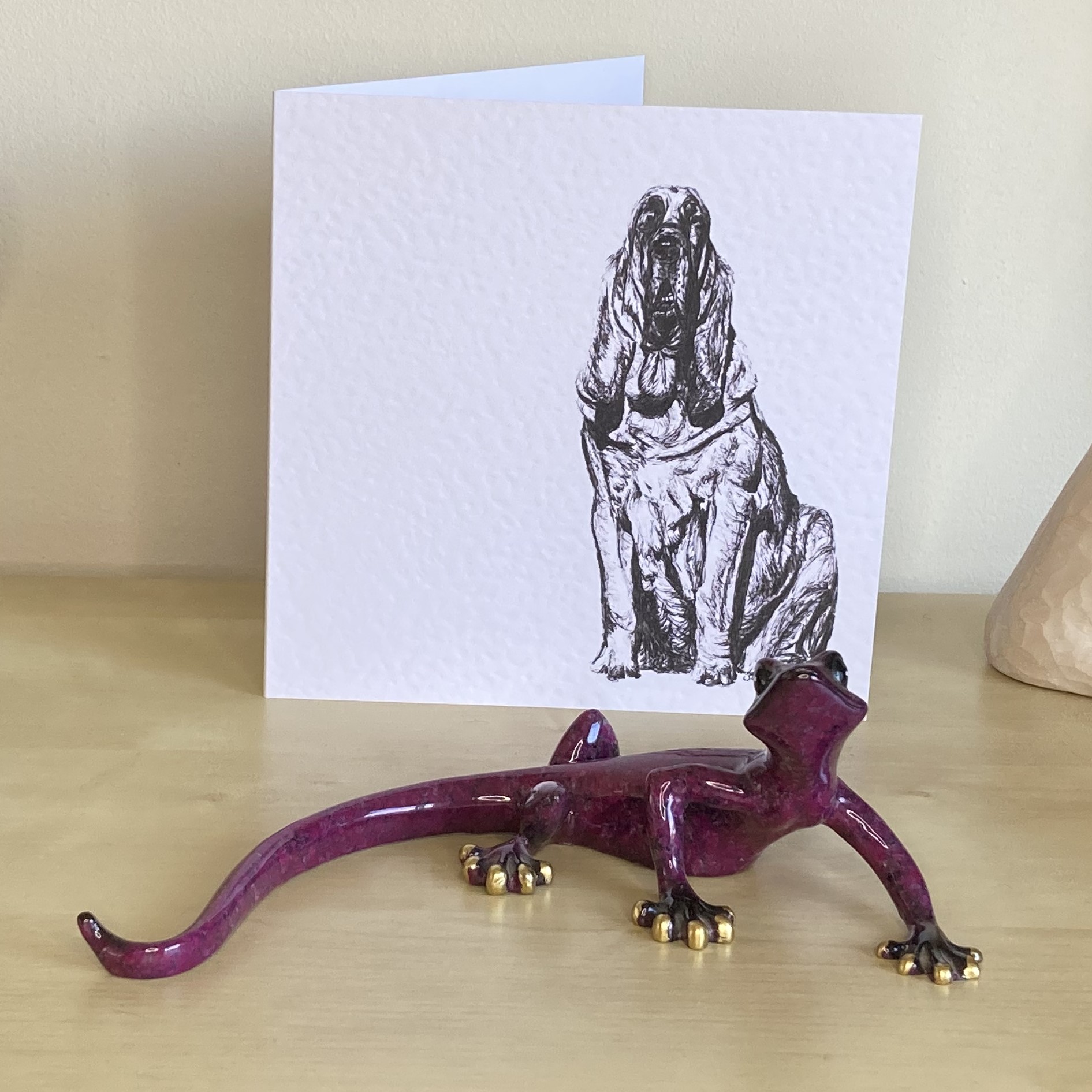 Bloodhound 15cm greetings card by Louisa Hill