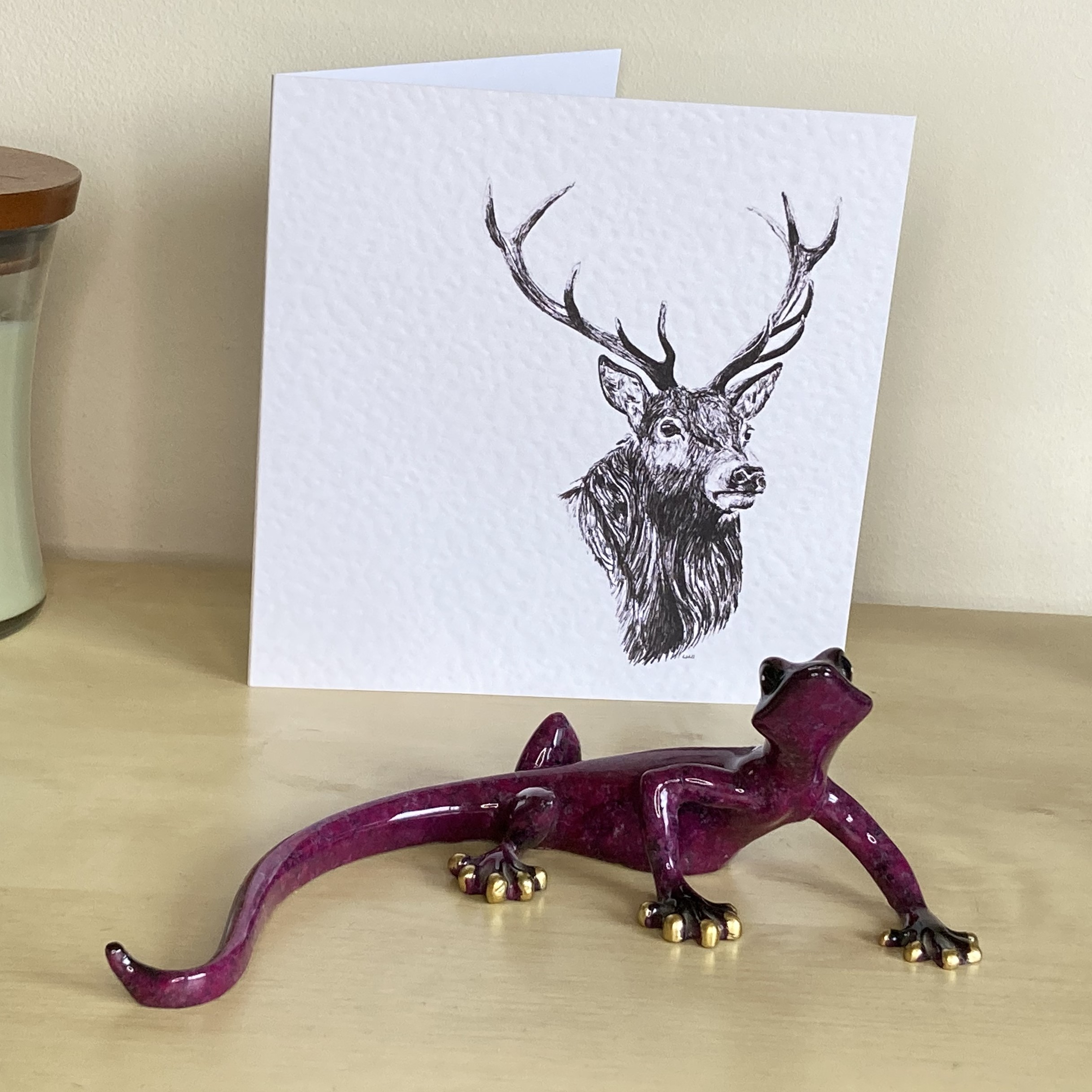 Stag 15cm greetings card by Louisa Hill