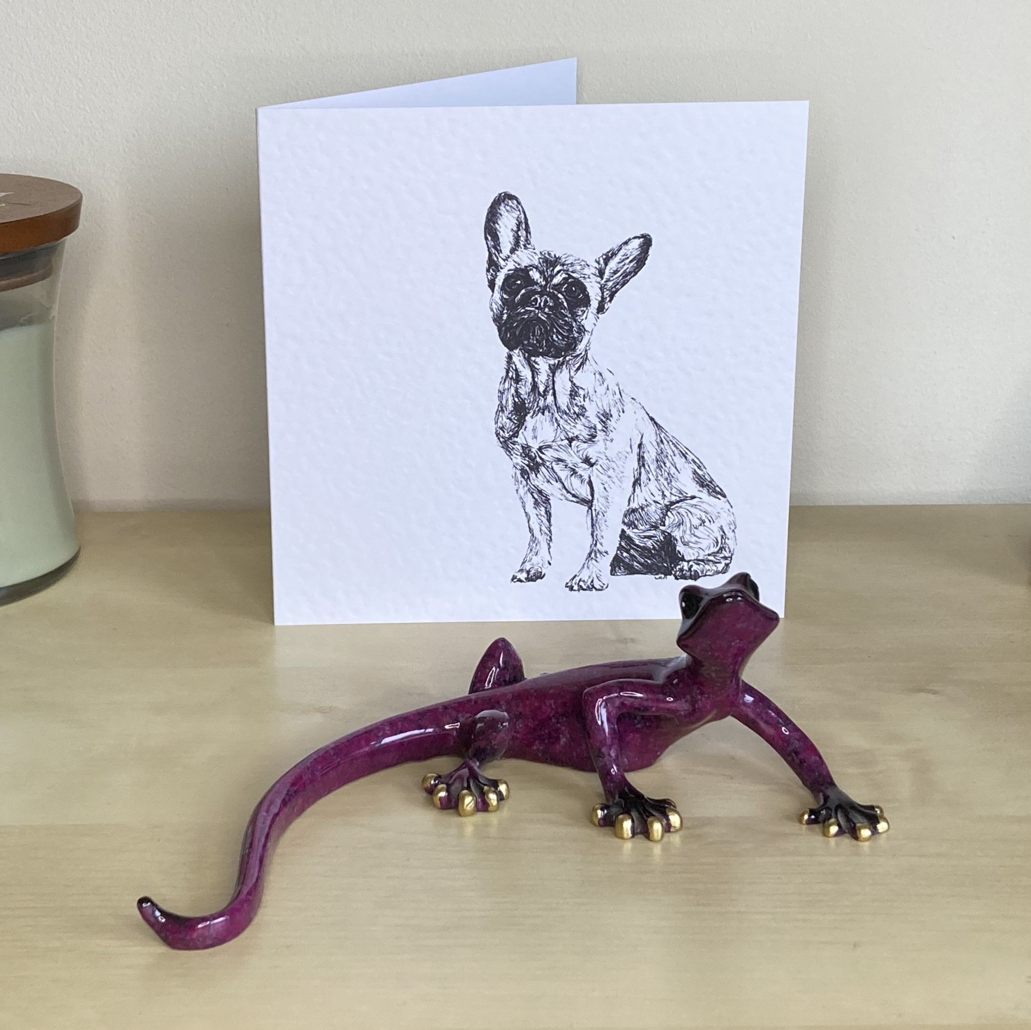 French Bulldog 15cm greetings card by Louisa Hill