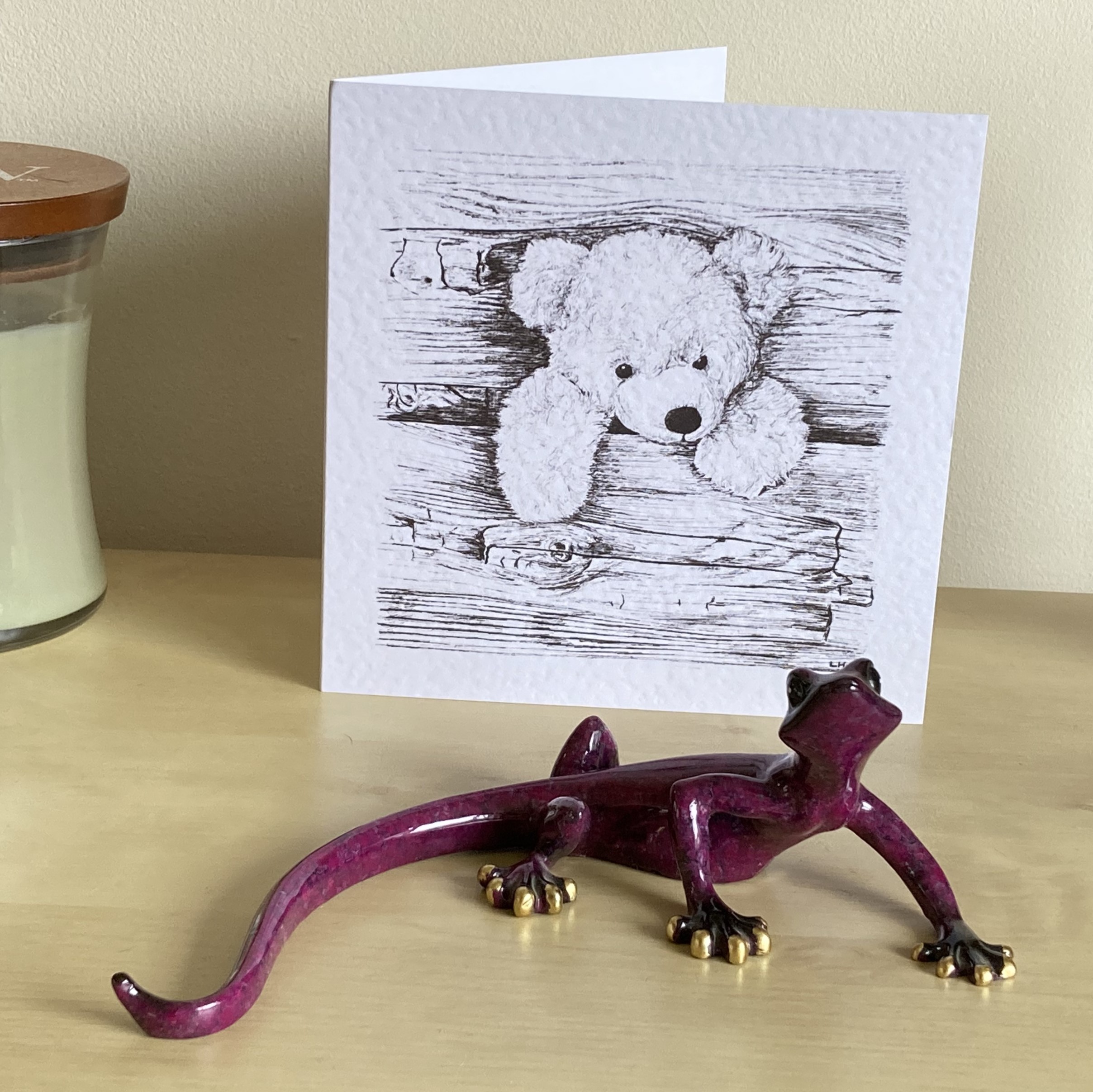 Teddy 15cm greetings card by Louisa Hill