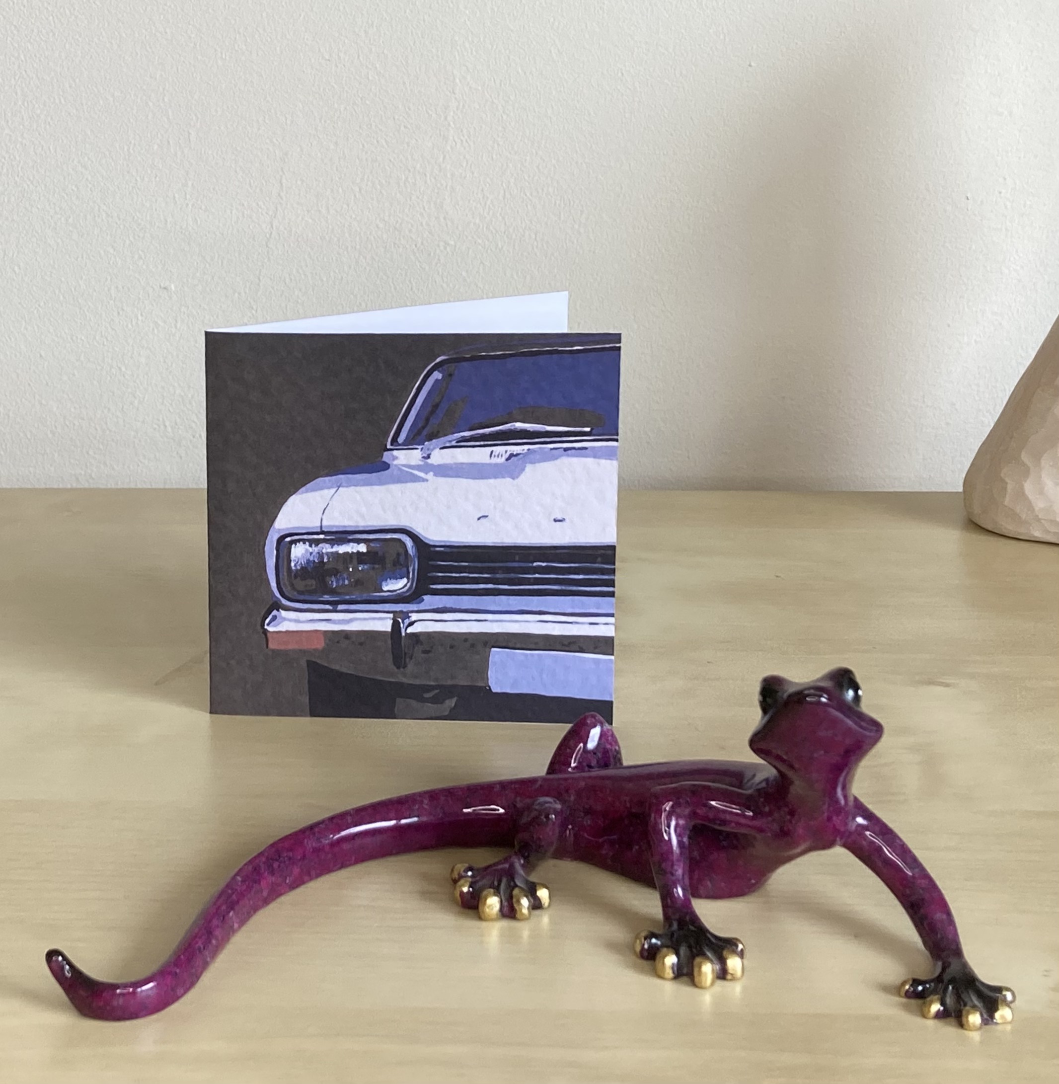 Ford Capri greetings card from an acrylic painting by Louisa Hill