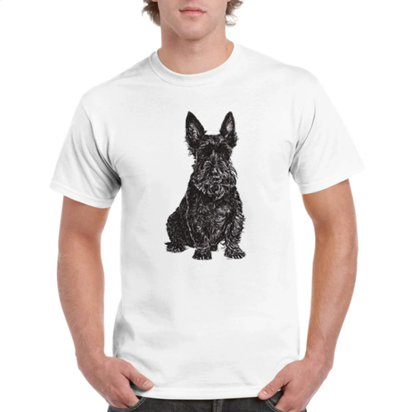 Scottish Terrier t-shirt by Louisa Hill