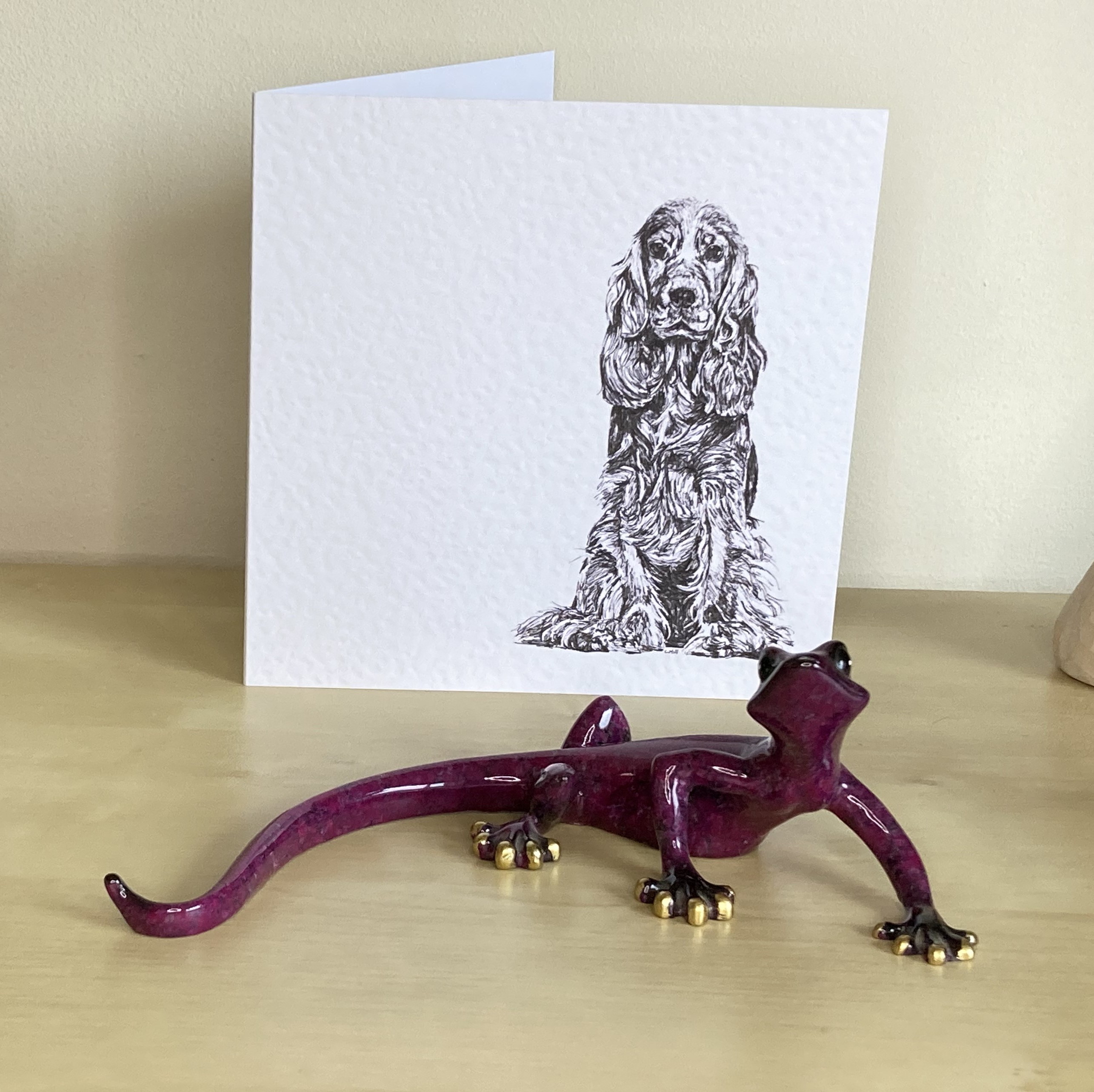 Cocker Spaniel 15cm greetings card by Louisa Hill