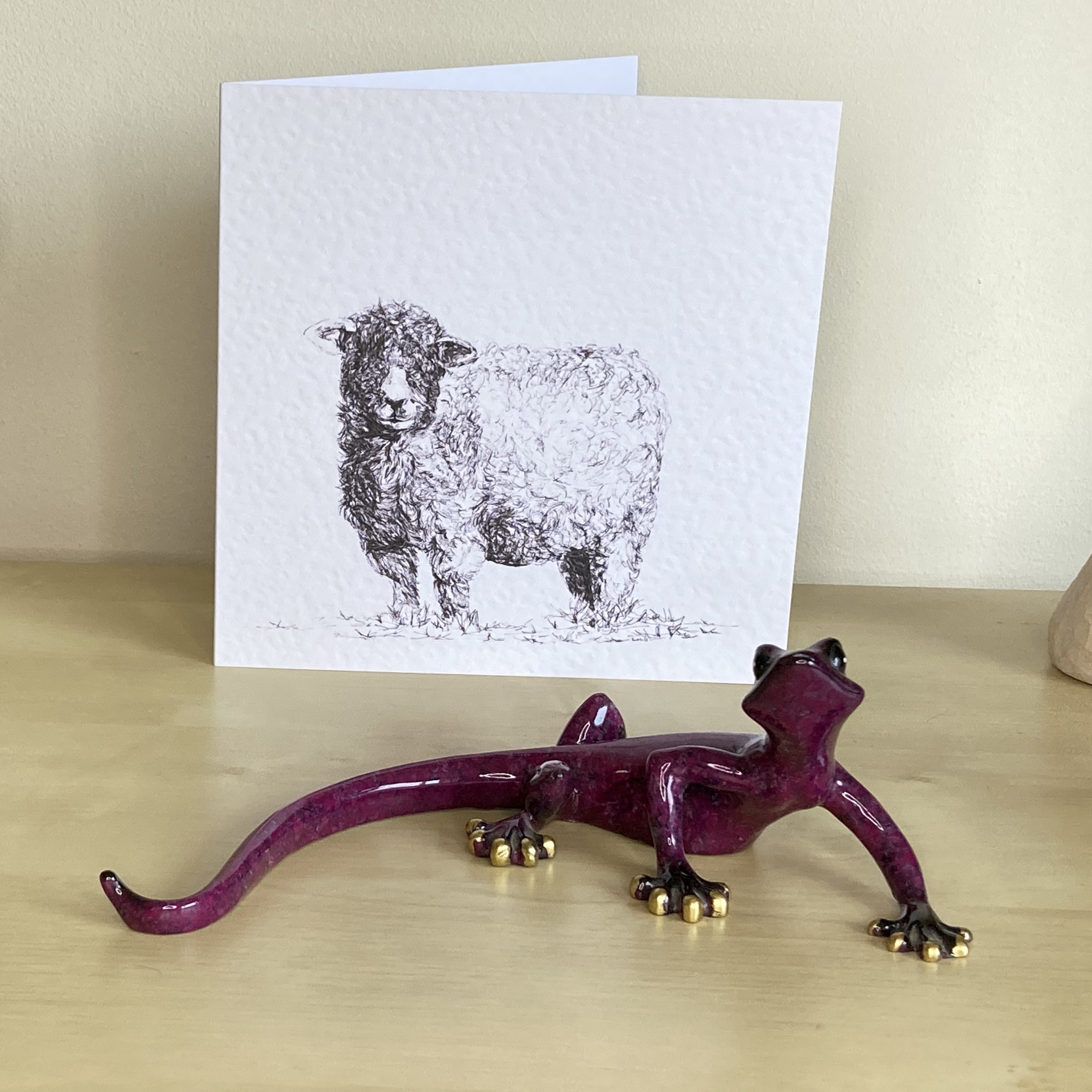 Devon and Cornwall Longwool 15cm greetings card by Louisa Hill