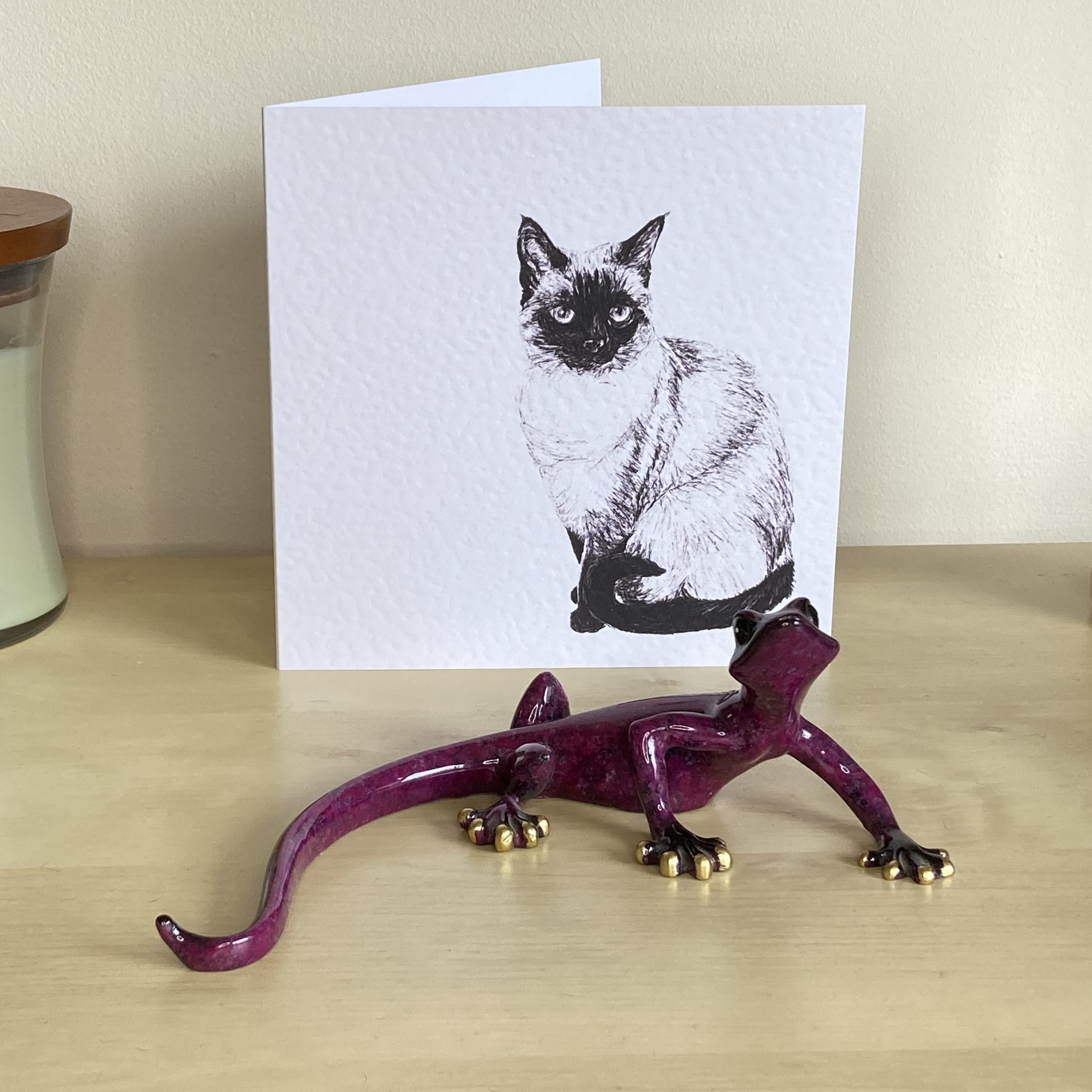 Siamese 15cm greetings card by Louisa Hill