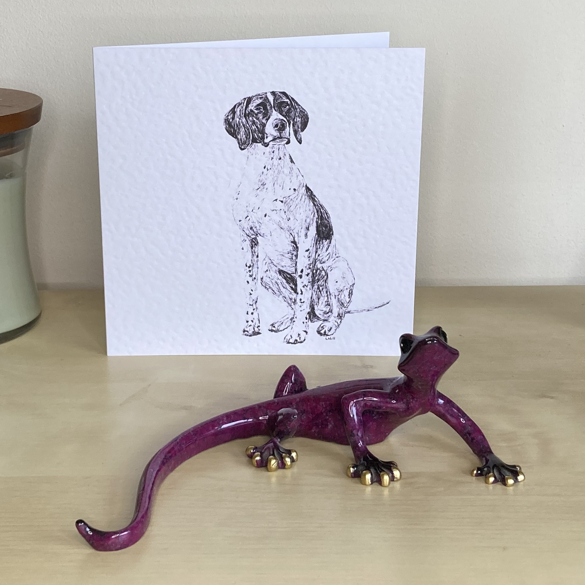 English Pointer 15cm greetings card by Louisa Hill