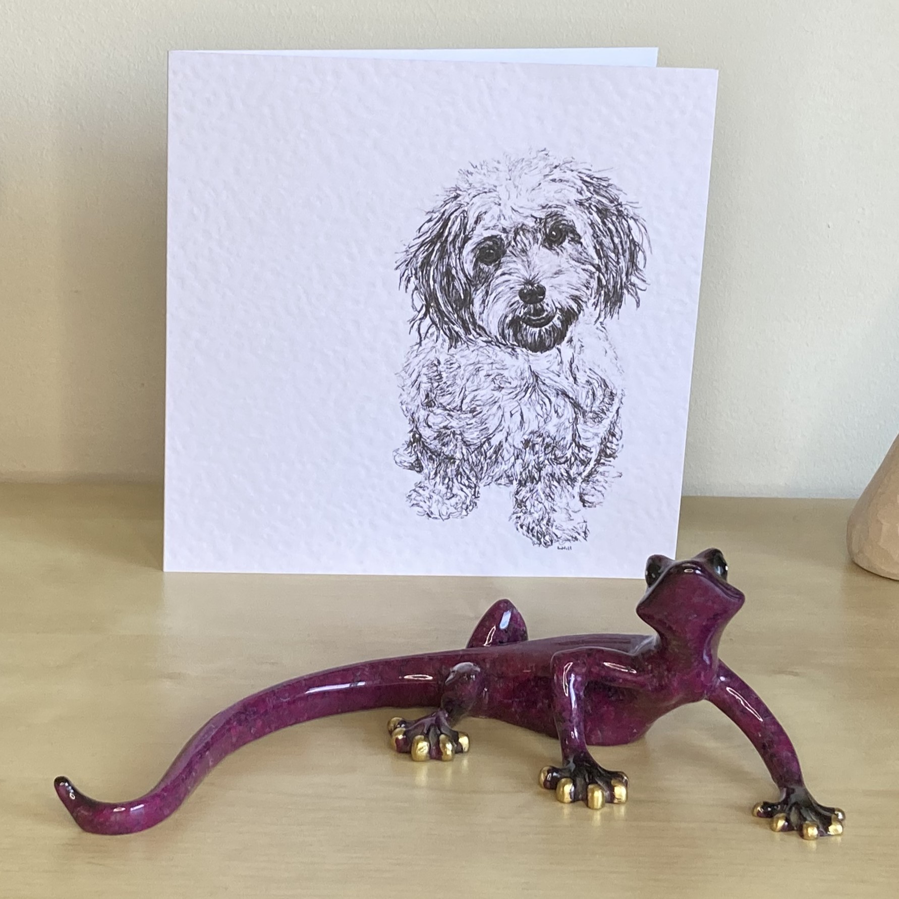 Cavachon 15cm greetings card by Louisa Hill