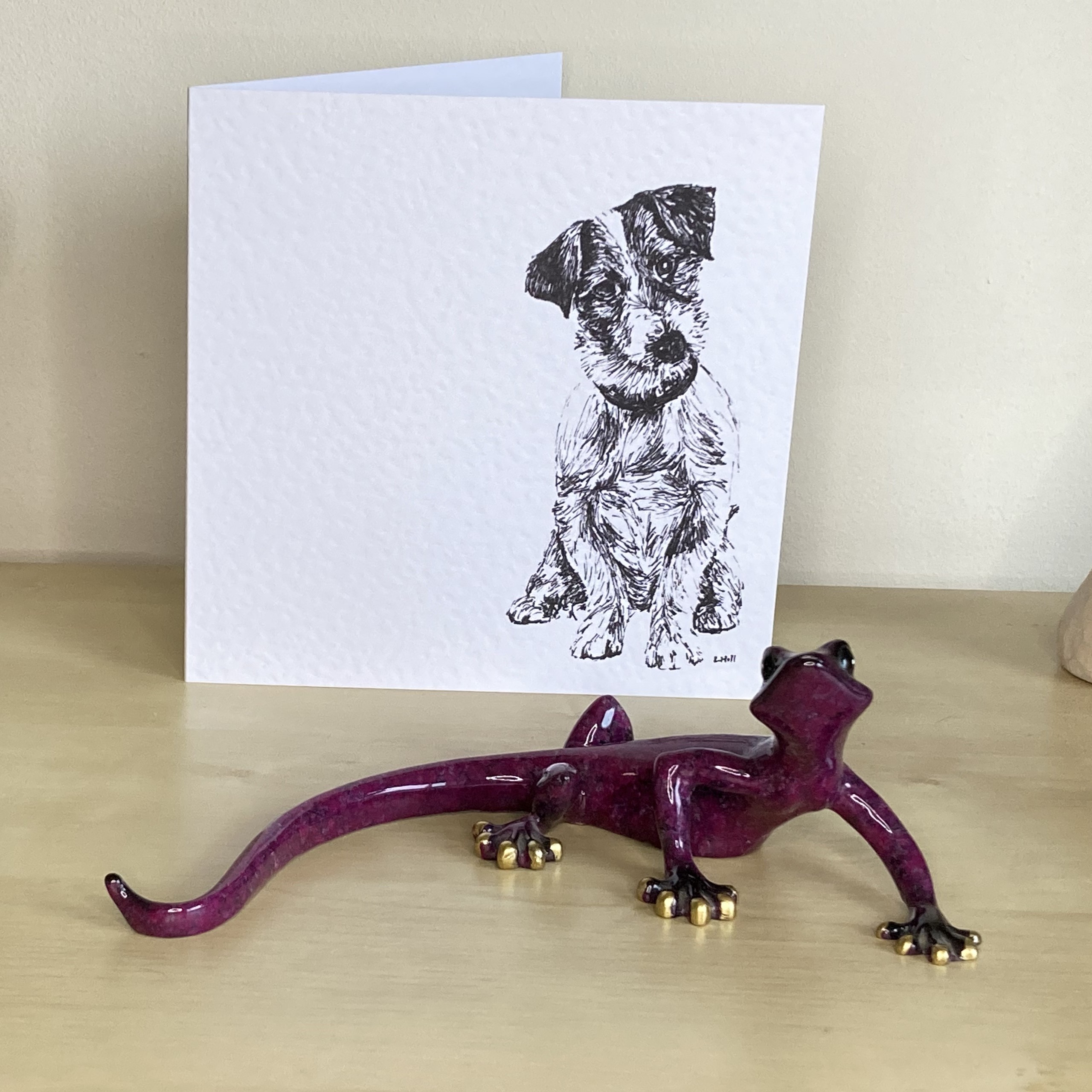 Jack Russell Terrier 15cm greetings card by Louisa Hill