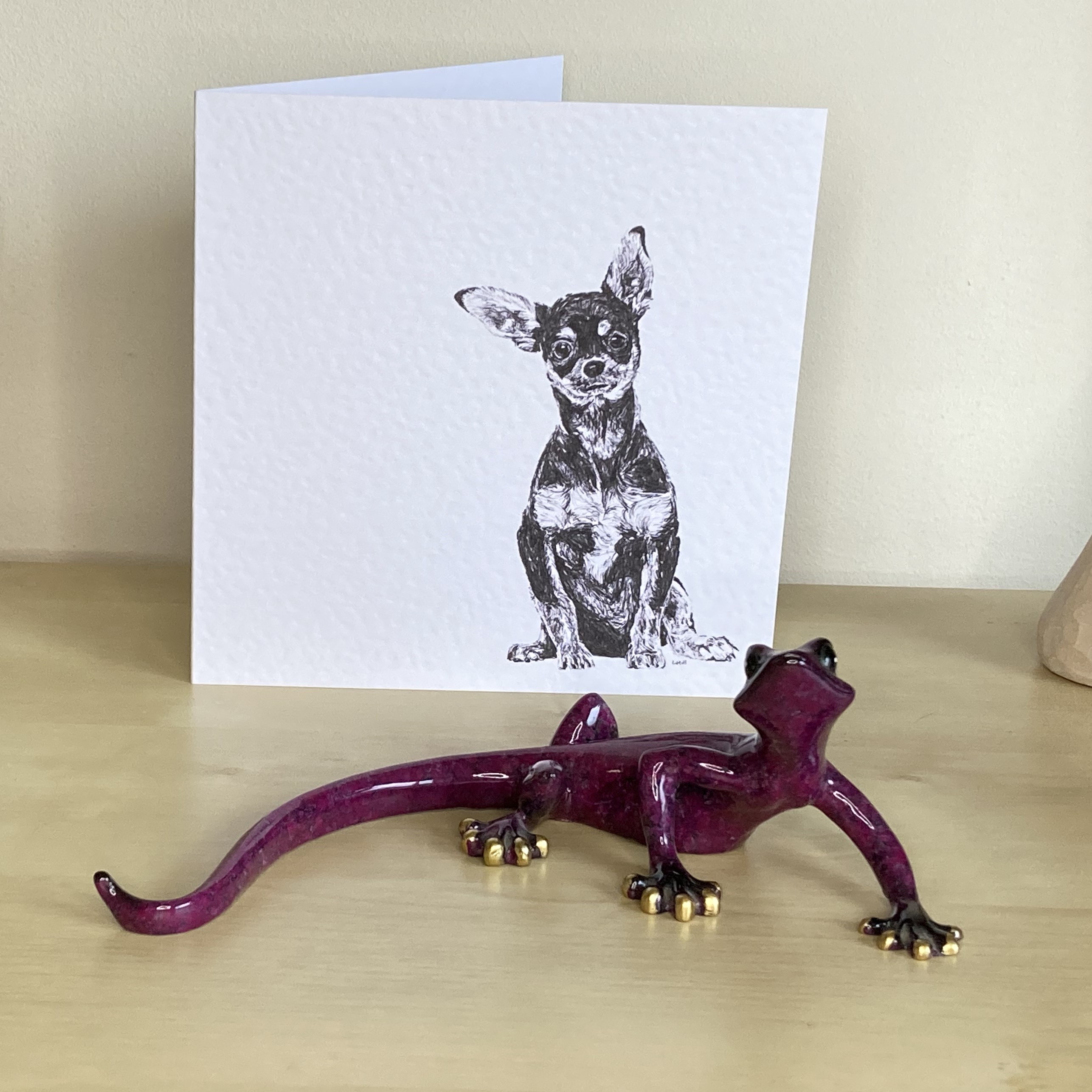 Chihuahua 15cm greetings card by Louisa Hill