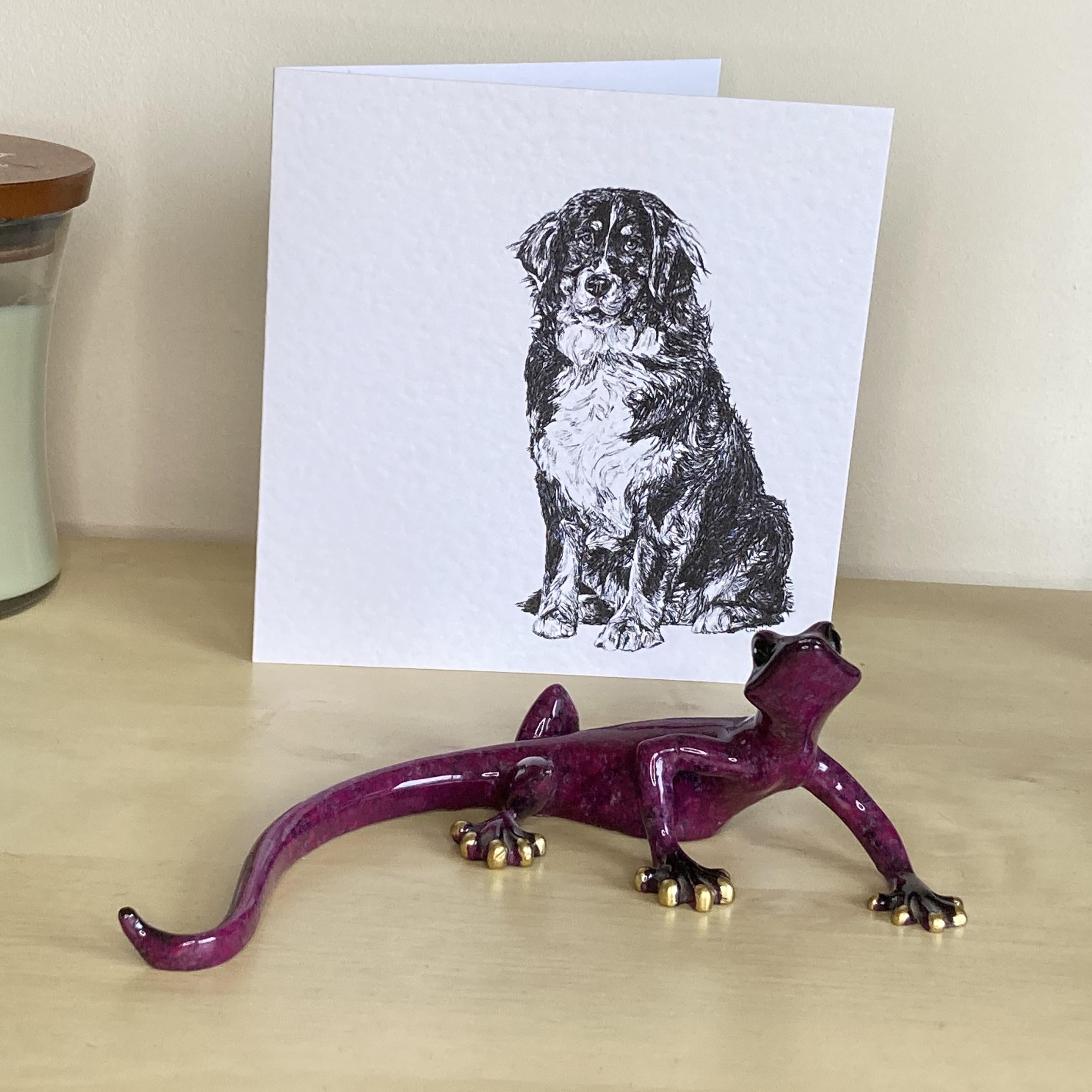 Bernese Mountain 15cm greetings card by Louisa Hill