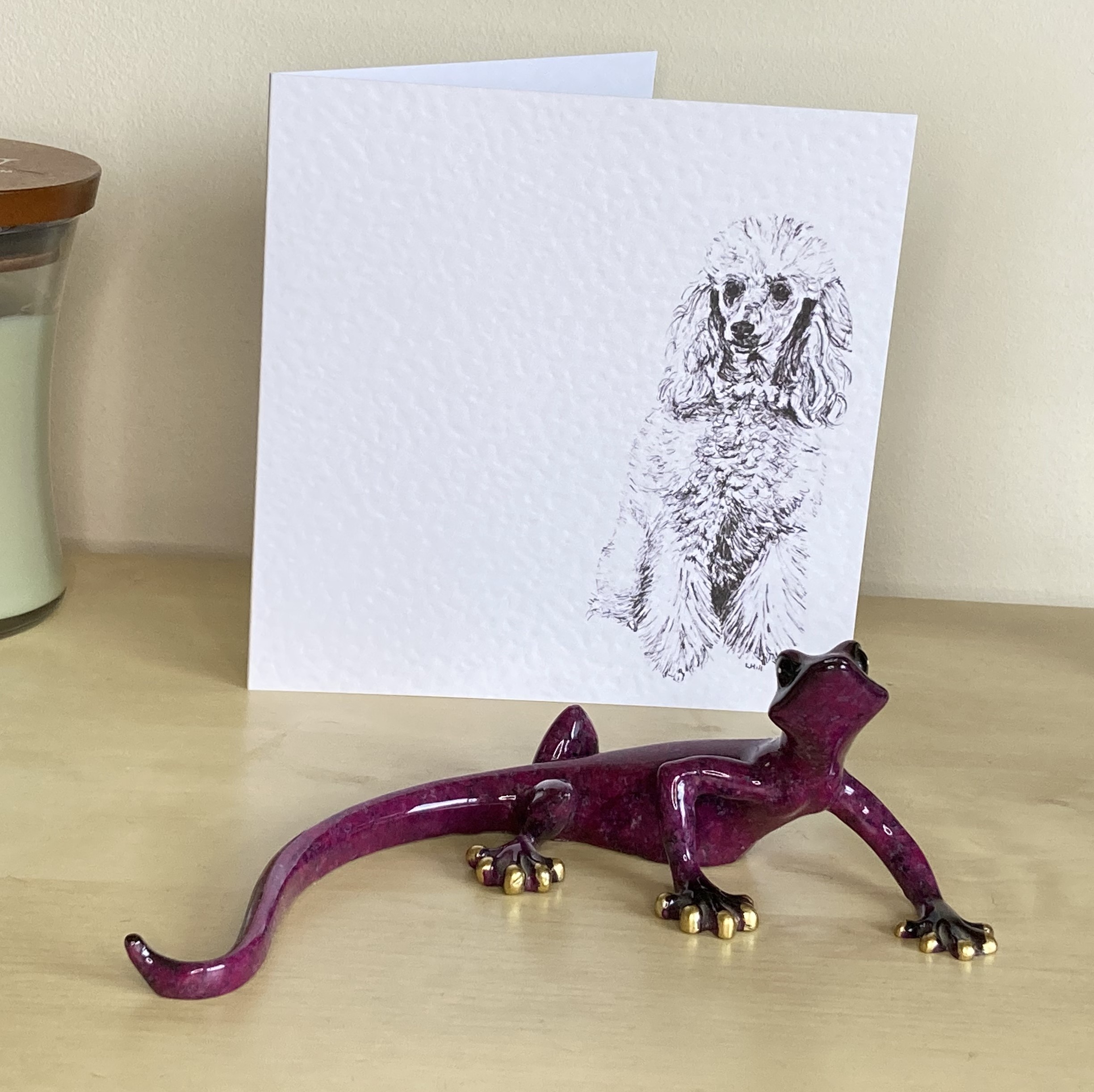 Poodle 15cm greetings card by Louisa Hill