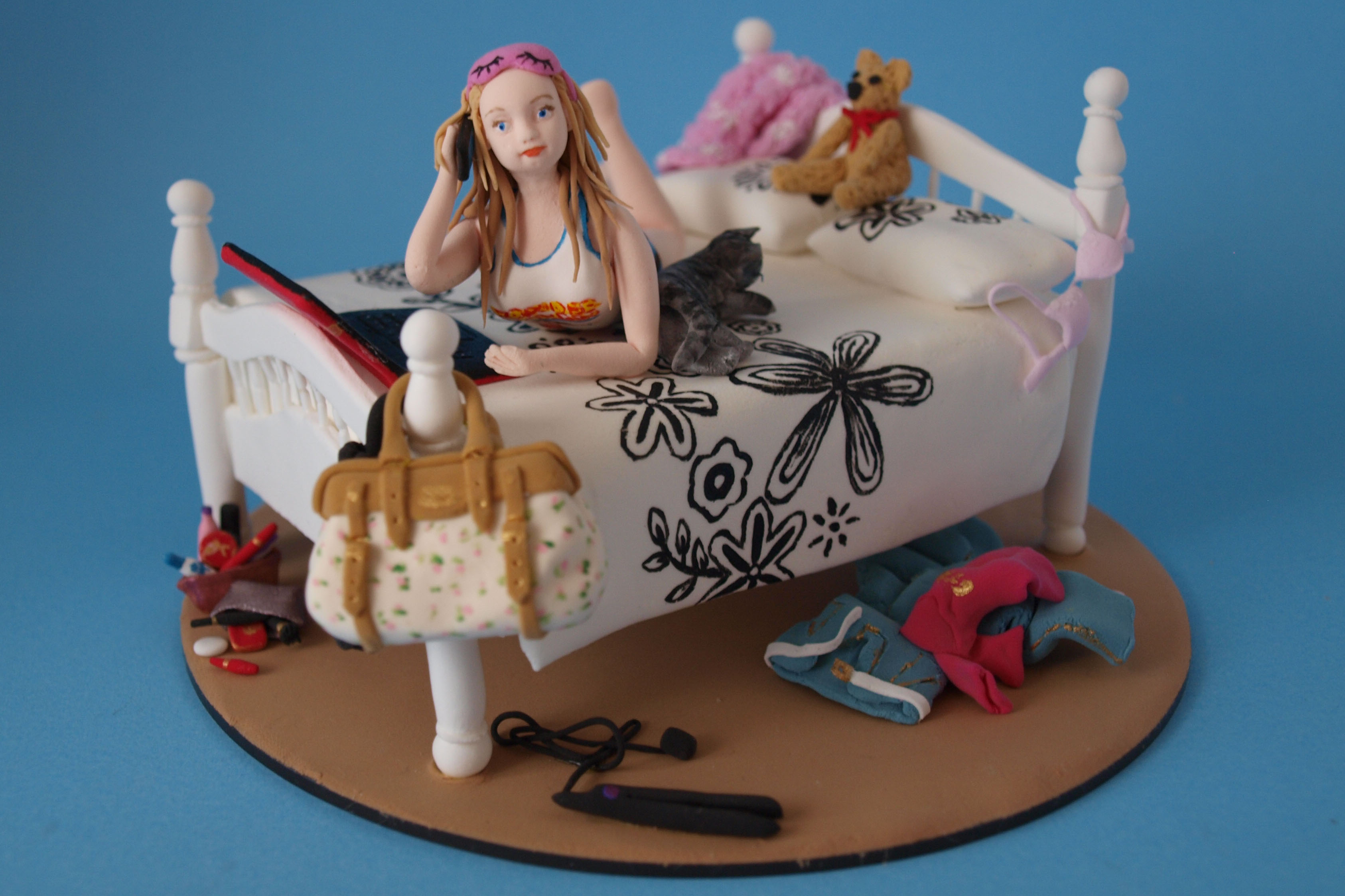 Teenagers bedroom birthday cake topper by Louisa Hill