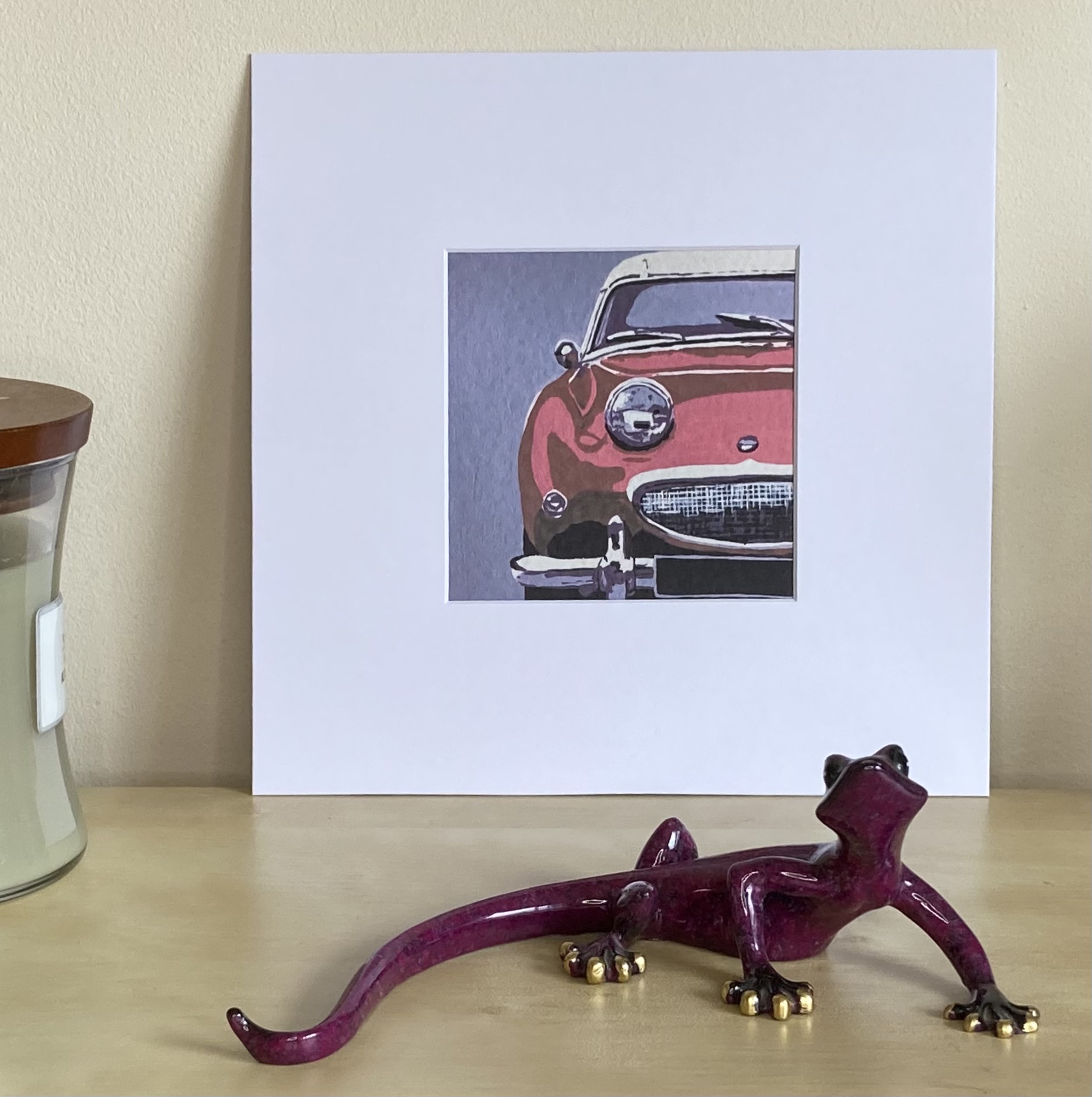 Austin Healey Frog Eyed Sprite print from an acrylic painting by Louisa Hill