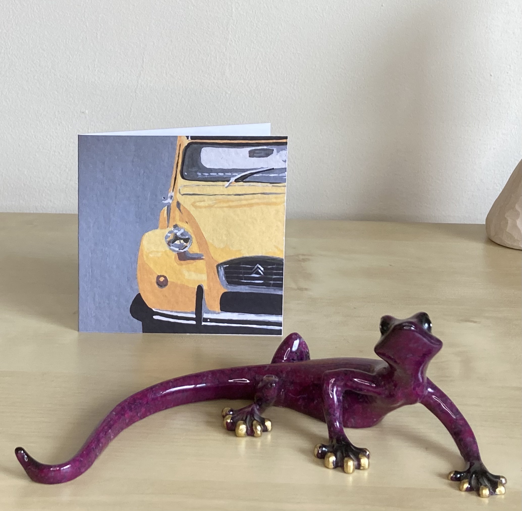 Citroen 2CV greetings card from an acrylic painting by Louisa Hill