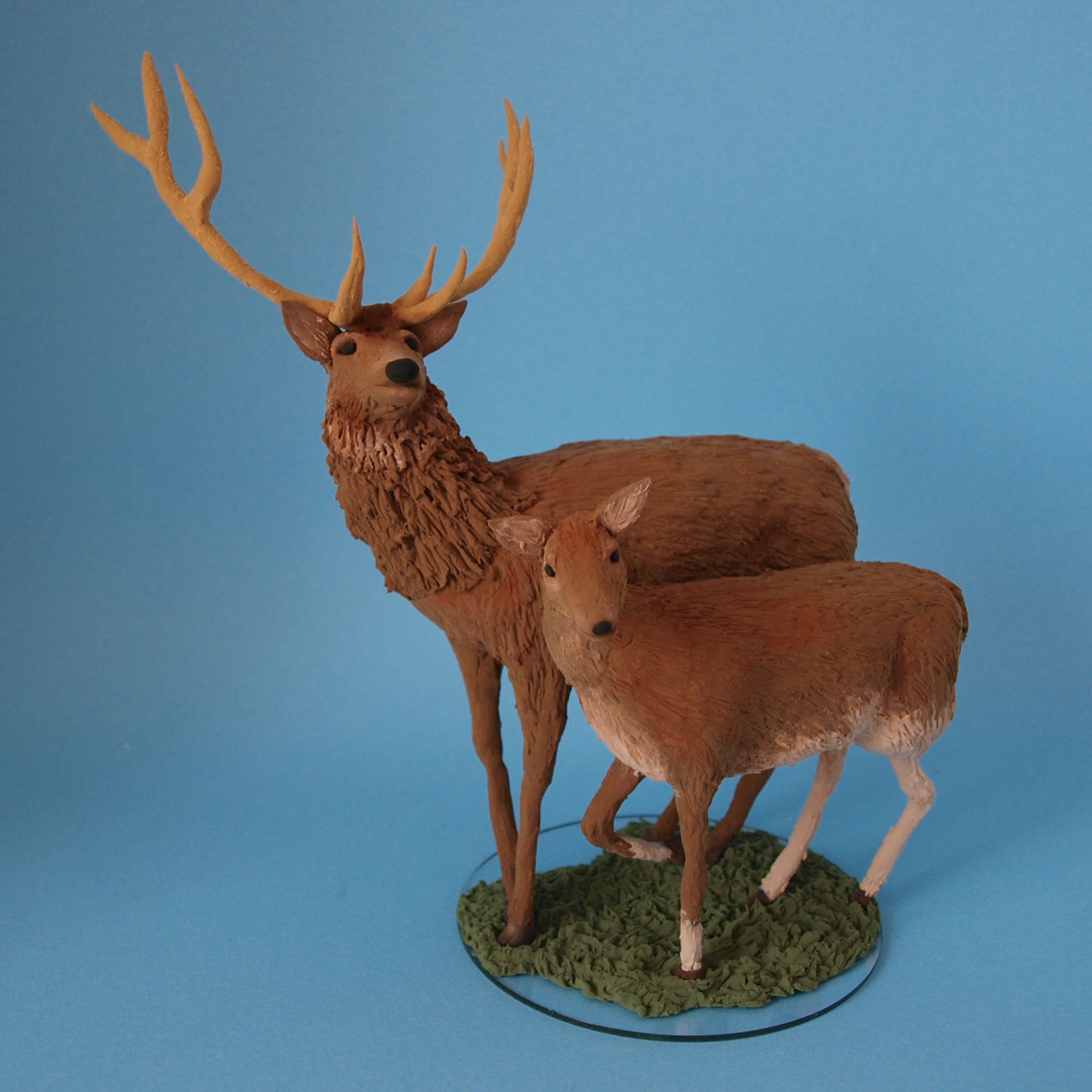 Stag and deer wedding cake topper by Louisa Hill