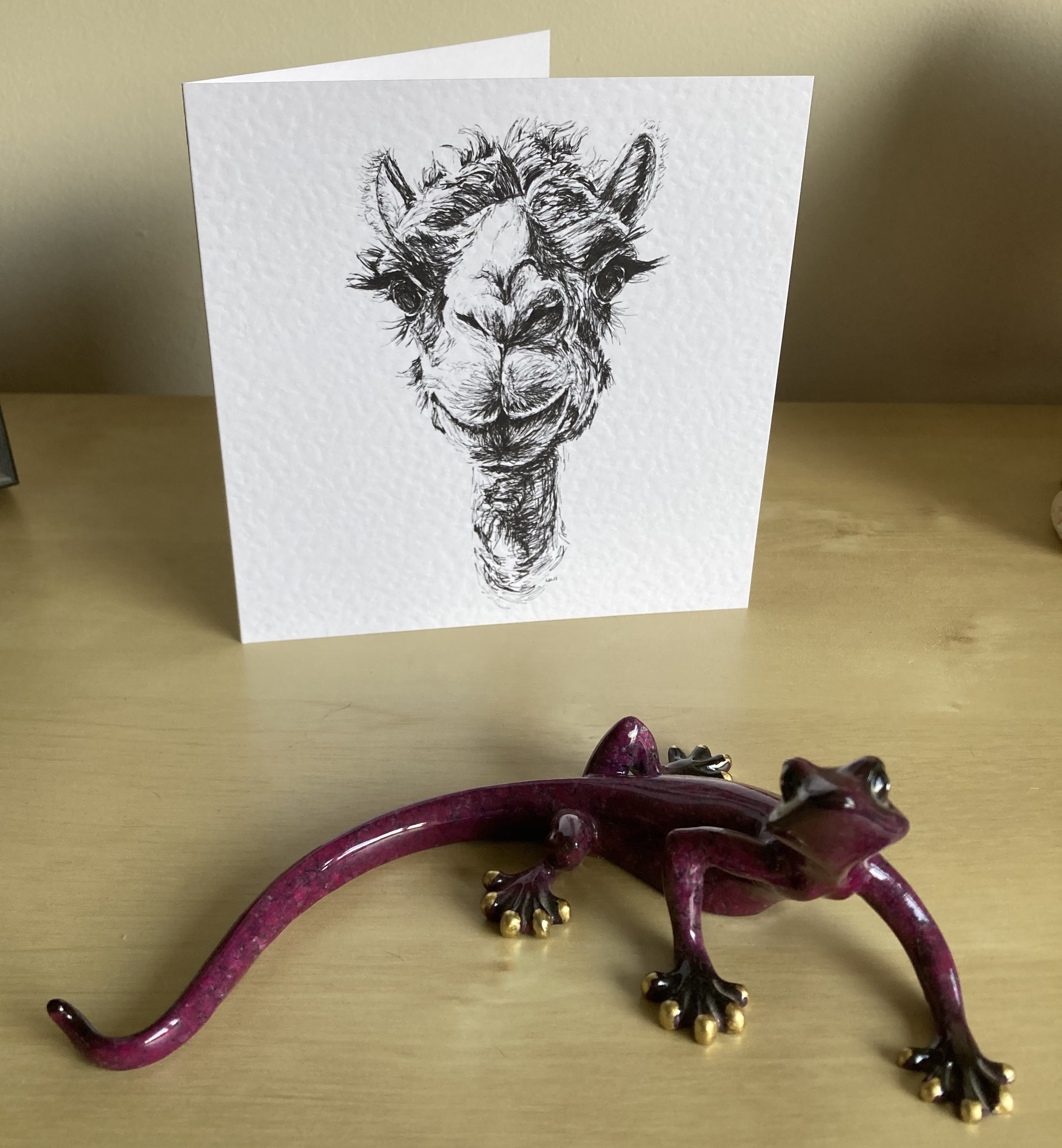 Camel 15cm greetings card by Louisa Hill