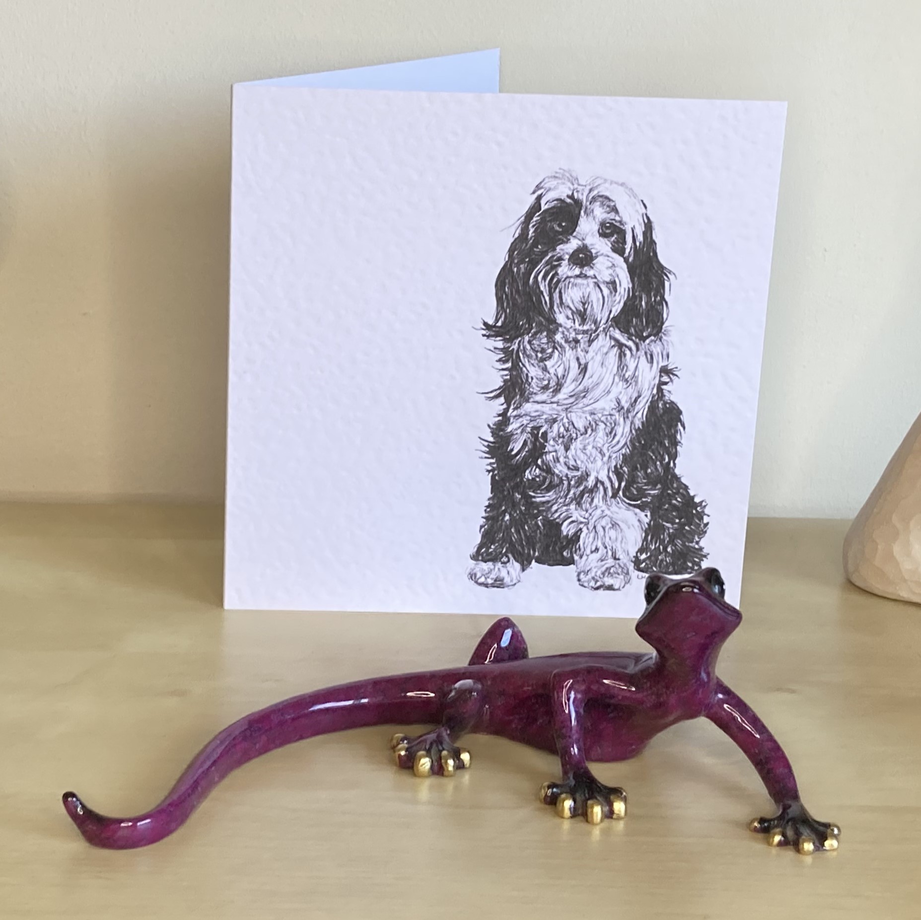 Tibetan Terrier 15cm greetings card by Louisa Hill