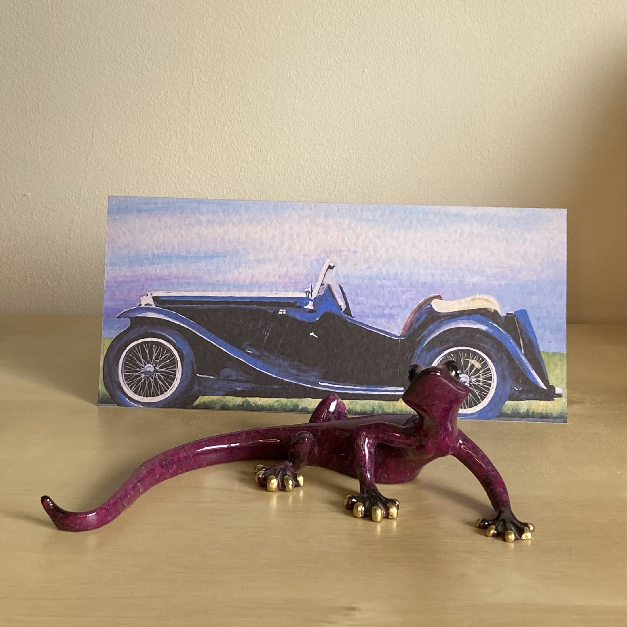 MG TC greetings card from an acrylic painting by Louisa Hill