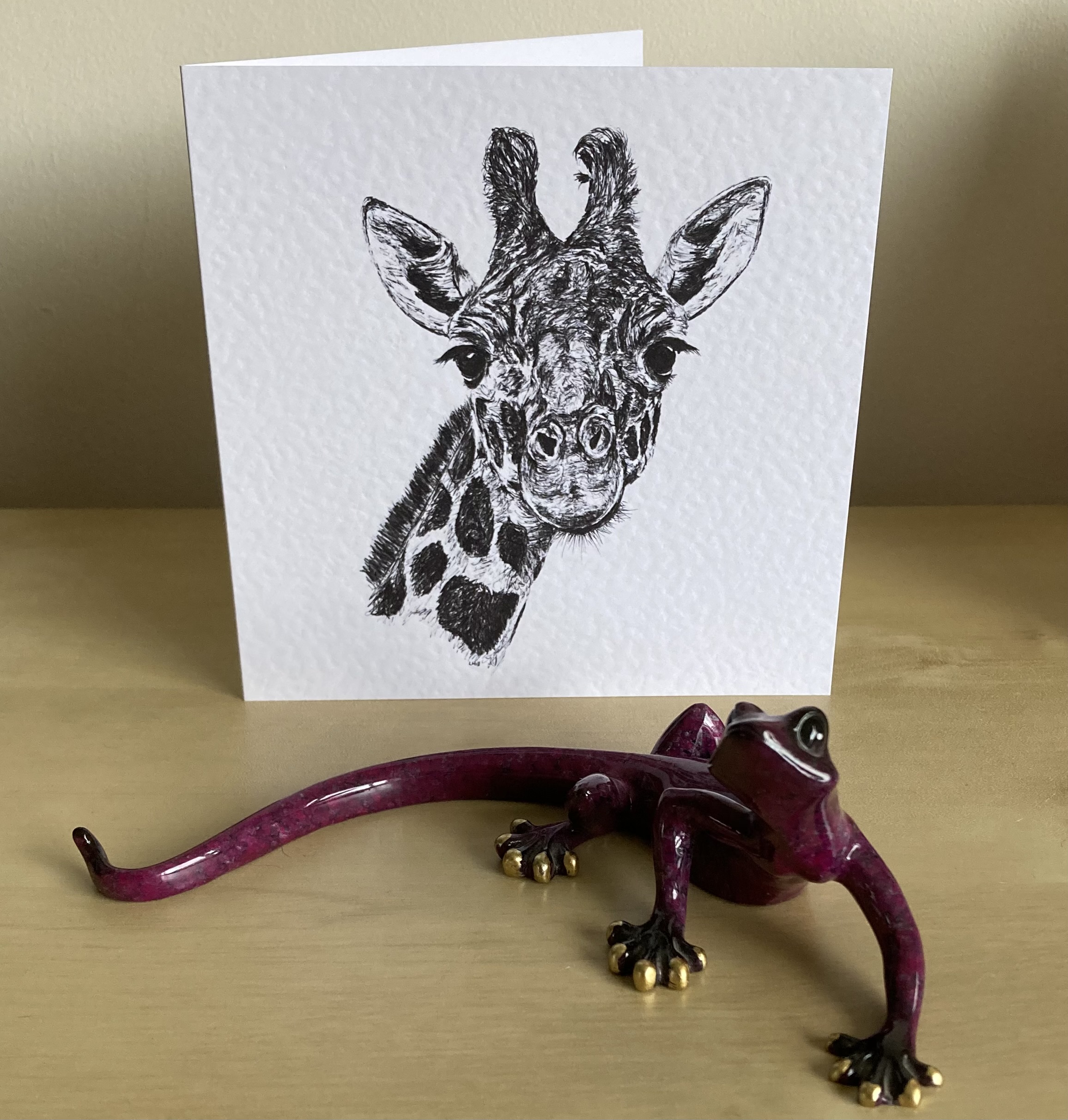 Giraffe 15cm greetings card by Louisa Hill