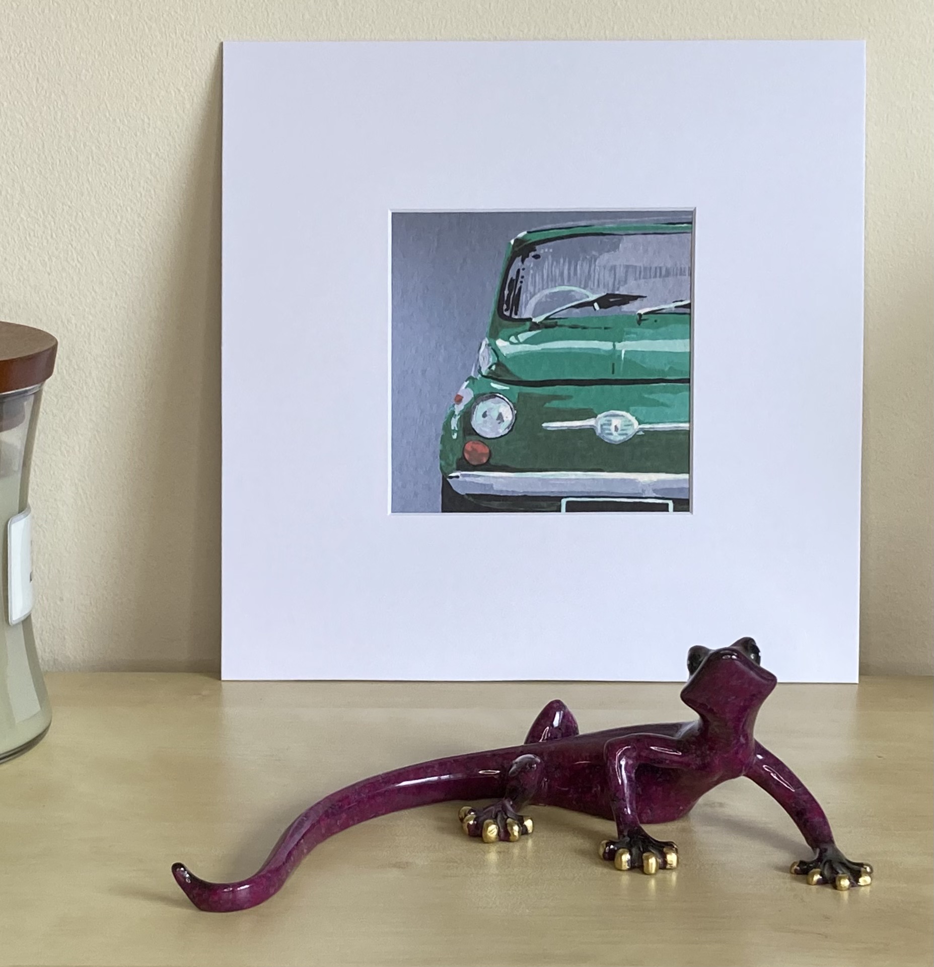 Fiat 500 print from an acrylic painting by Louisa Hill