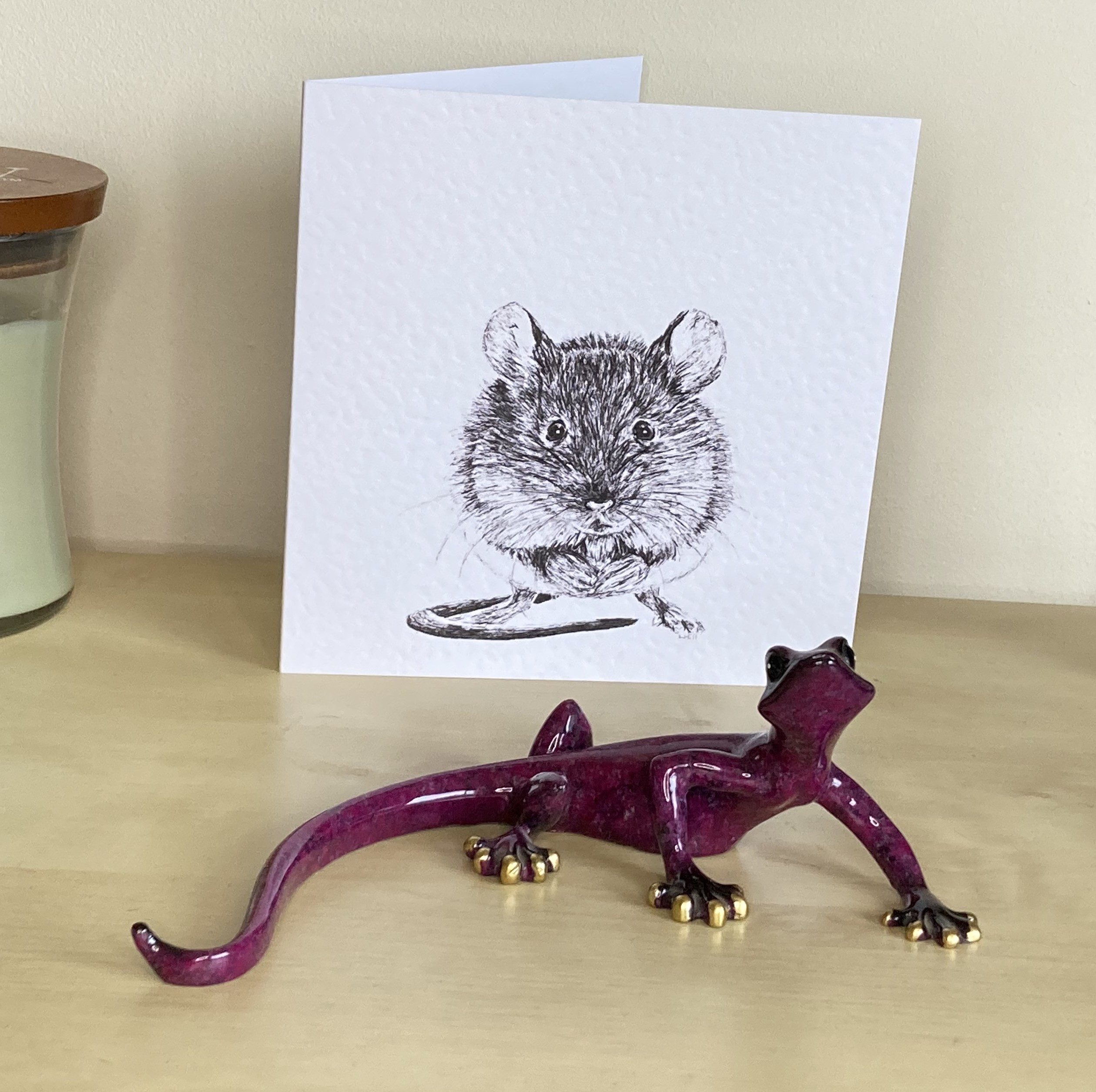 Mouse 15cm greetings card by Louisa Hill