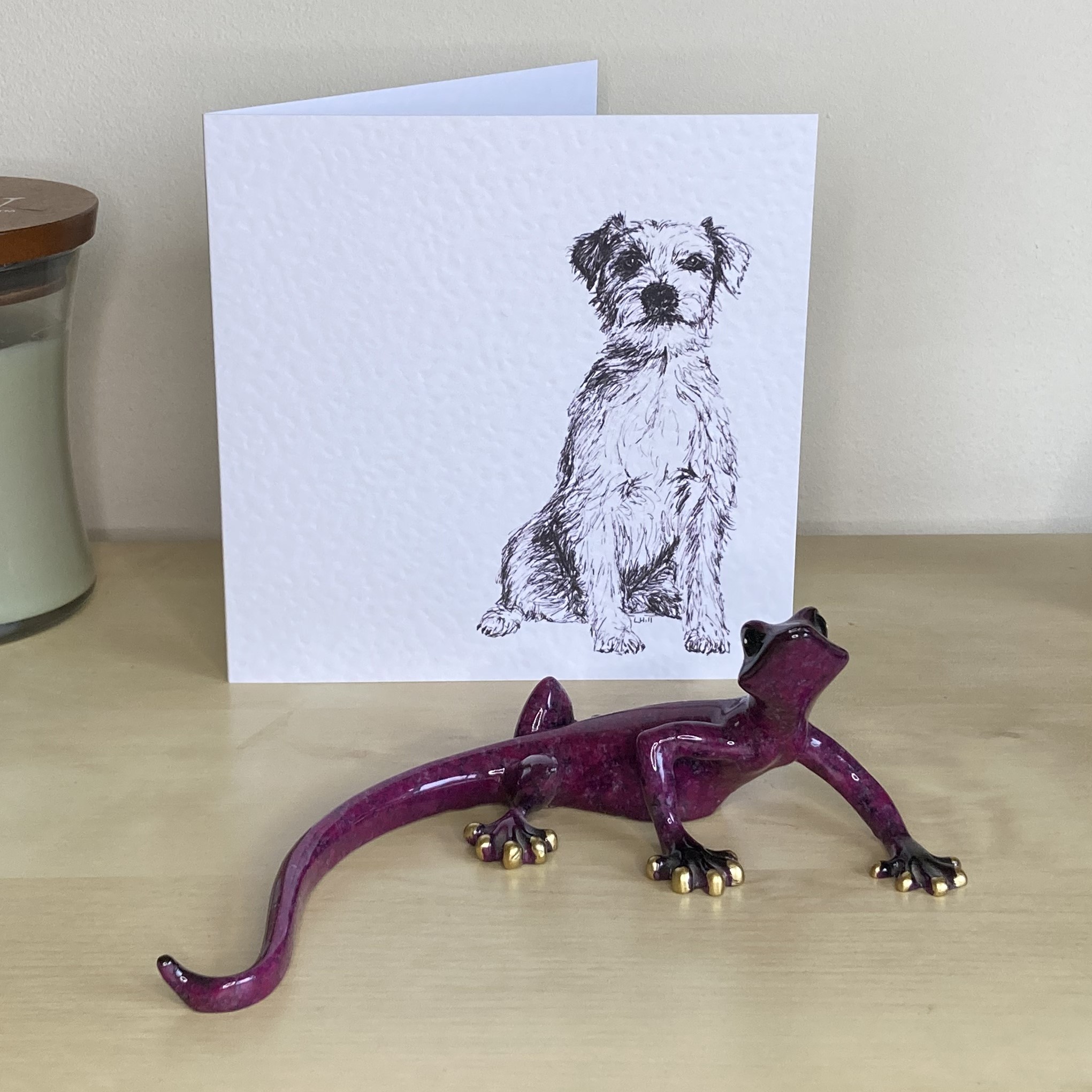 Parson Russell Terrier 15cm greetings card by Louisa Hill