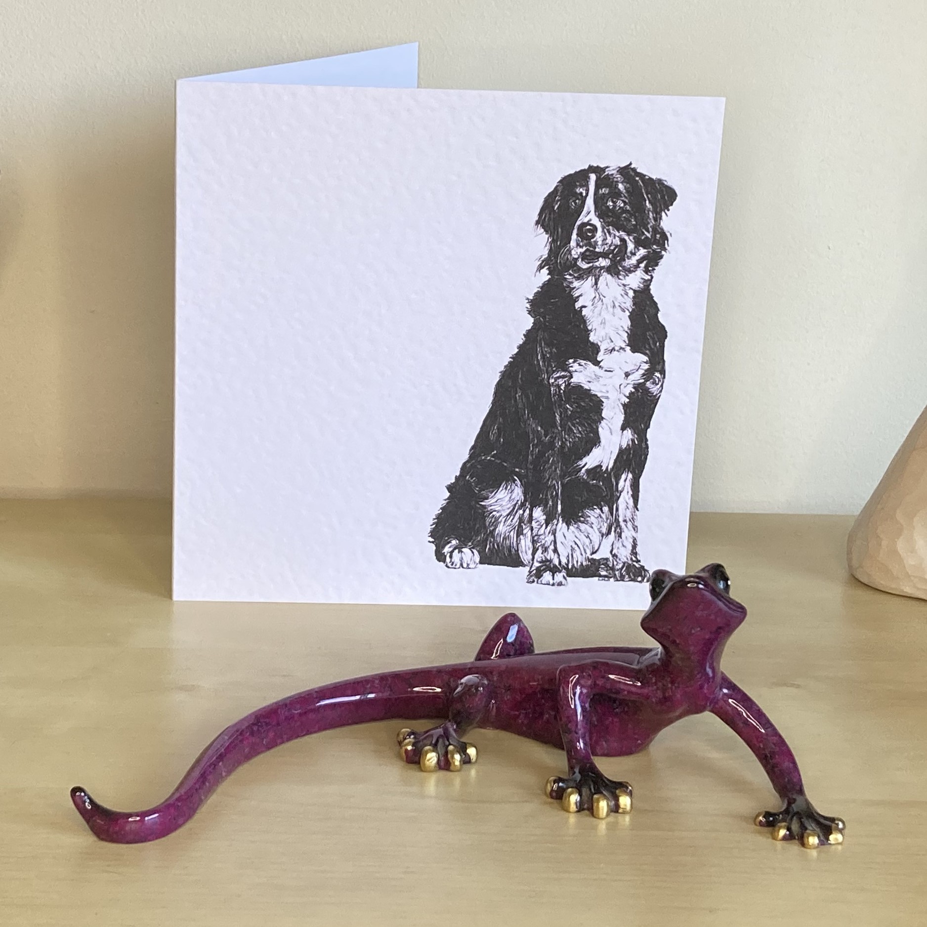 Young Bernese Mountain 15cm greetings card by Louisa Hill